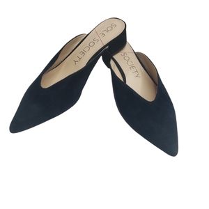 Sole/Society Black Suede Marlessa Mules Size 8-1/2